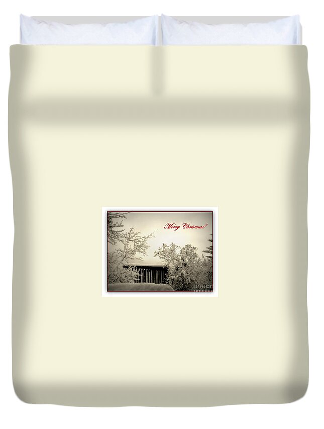 Christmas Duvet Cover featuring the photograph Snowy Christmas by Leone Lund