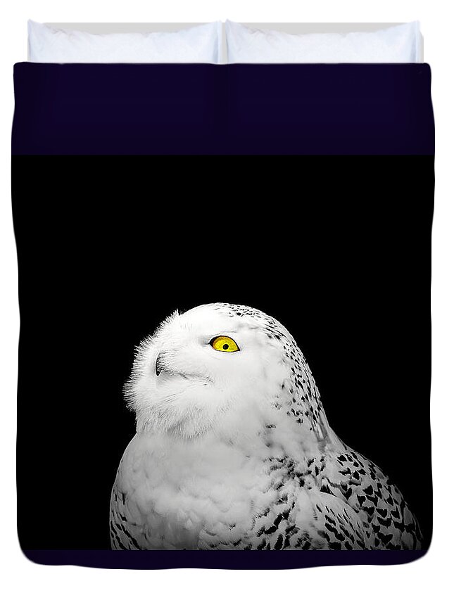 Animal Duvet Cover featuring the photograph Snowy Owl by Peter Lakomy