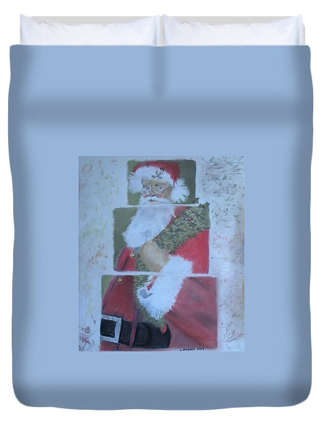 Santa Duvet Cover featuring the painting S'nta Claus by Claudia Goodell