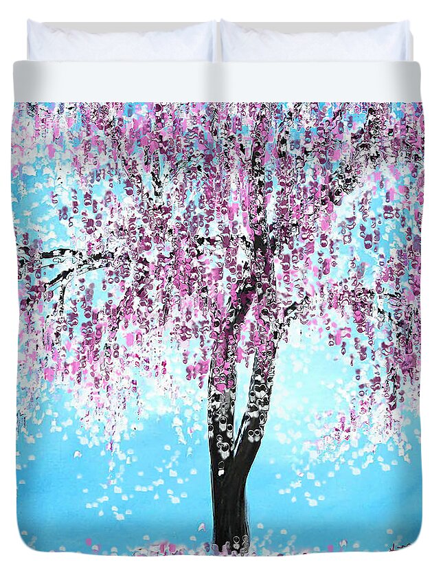 Spring Time Duvet Cover featuring the digital art Spring Tree by Kume Bryant