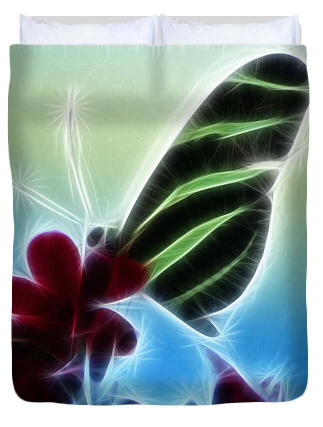 Butterfly Photographs Duvet Cover featuring the photograph Soft Landing by Joann Copeland-Paul