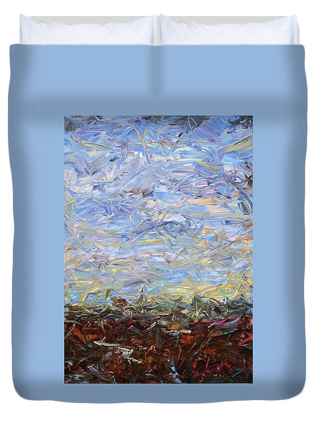 Landscape Duvet Cover featuring the painting Soil Tumoil 2 by James W Johnson