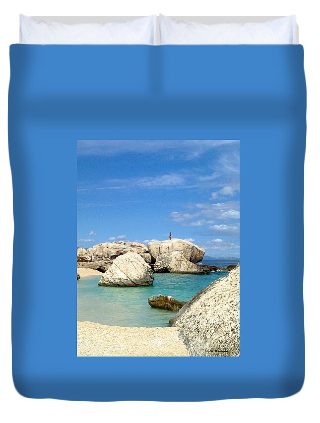 Waterscapes Duvet Cover featuring the photograph Solitude by Ramona Matei