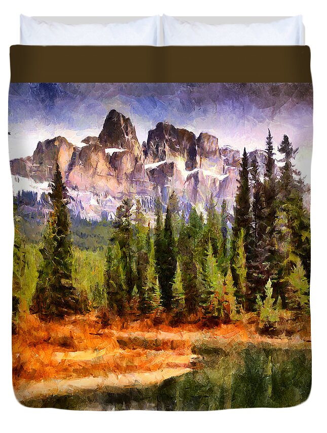 Midnight Streets Duvet Cover featuring the digital art Somewhere Outback by Joe Misrasi