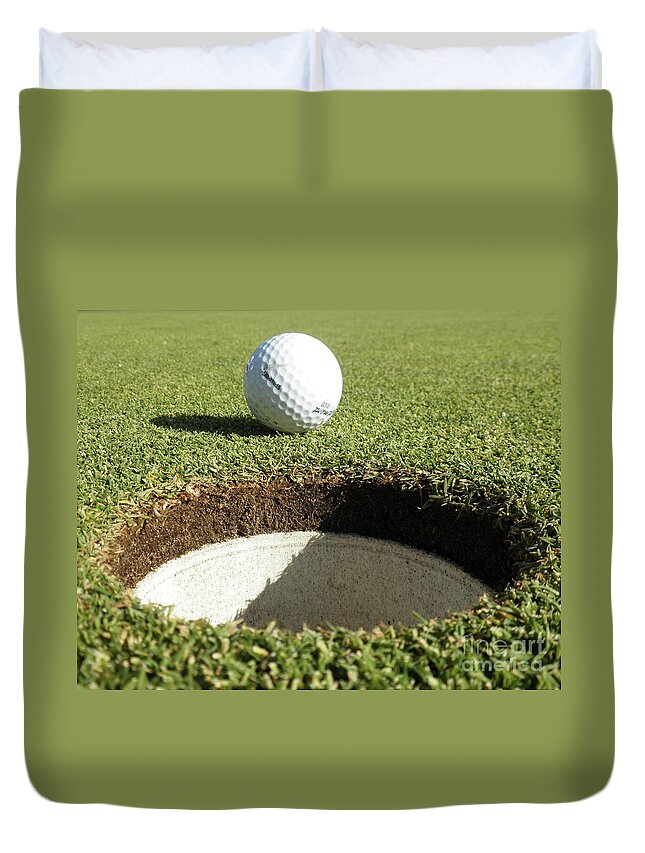 Golf Duvet Cover featuring the photograph Sooo Close by Vivian Martin