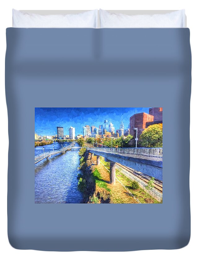 Philadelphia Duvet Cover featuring the photograph South Street Walk by Alice Gipson