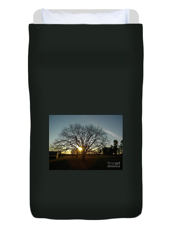 Winter Duvet Cover featuring the digital art Southern Sunrise Special by Matthew Seufer