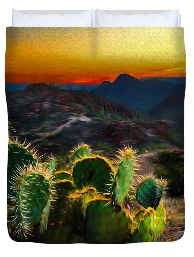 Landscape Duvet Cover featuring the photograph Southwestern Dream by Chris Bordeleau