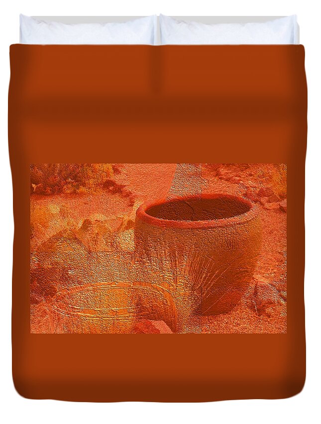 Pottery Duvet Cover featuring the photograph Southwestern Pottery by Jeff Swan