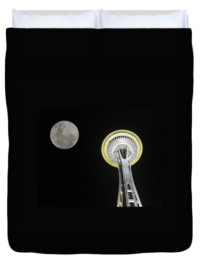 Space Duvet Cover featuring the photograph Space Needle by David Gleeson