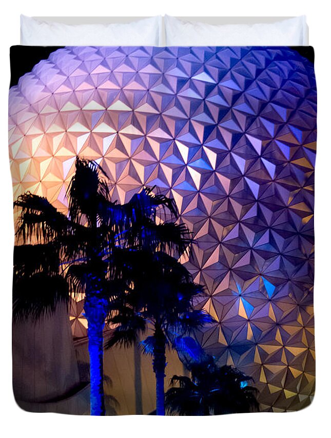 Spaceship Earth Duvet Cover featuring the photograph Spaceship Earth by Greg Fortier