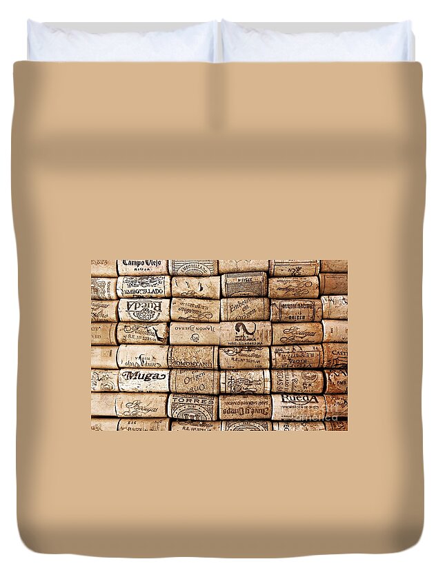 Wine Duvet Cover featuring the photograph Spanish Corks by Clare Bevan