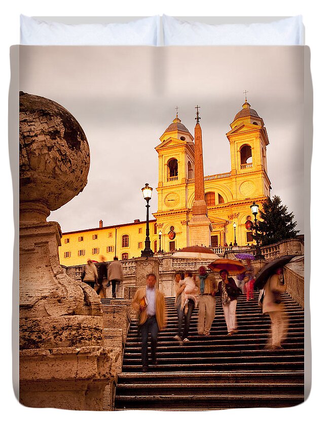 Spanish Steps Duvet Cover featuring the photograph Spanish Steps by Brian Jannsen