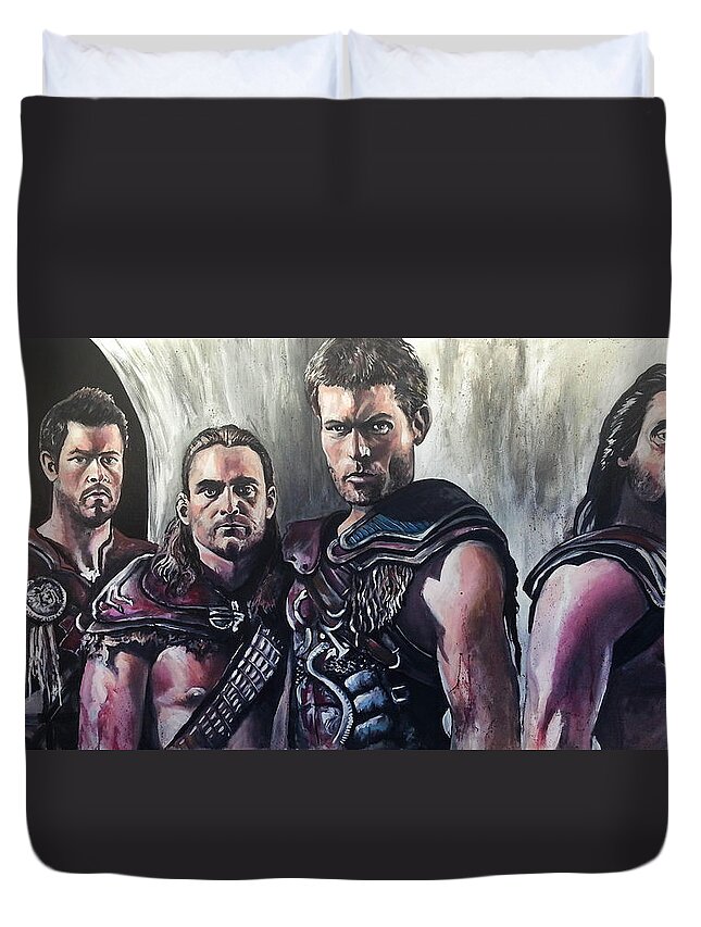 Spartacus Duvet Cover featuring the painting Spartacus by Tom Carlton