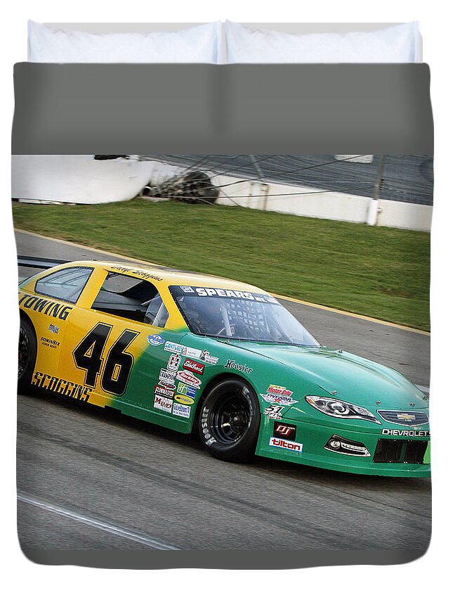 Nascar Duvet Cover featuring the photograph Speed by Shoal Hollingsworth