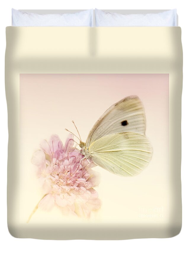 Cabbage White Butterflies Duvet Cover featuring the photograph Spellbinder by Betty LaRue