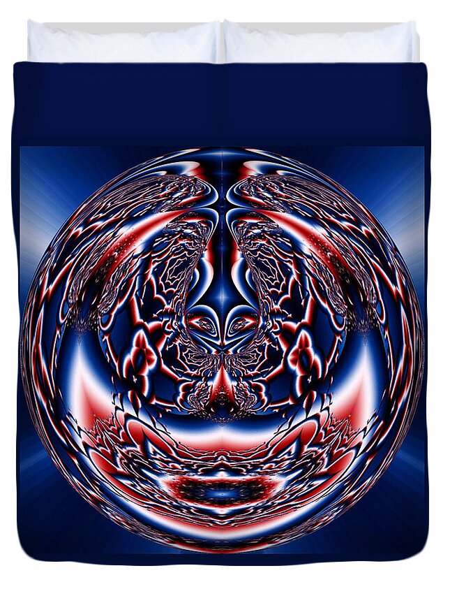 Kaleidoscope Duvet Cover featuring the digital art Spherical Art No 5 by Charmaine Zoe