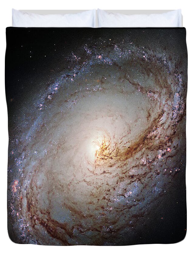 Spiral Galaxy Duvet Cover featuring the photograph Spiral Galaxy Messier 96 by Science Source