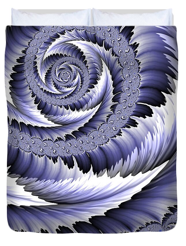 Blue Leaves Abstract Duvet Cover featuring the photograph Spiral Leaf Abstract by John Edwards