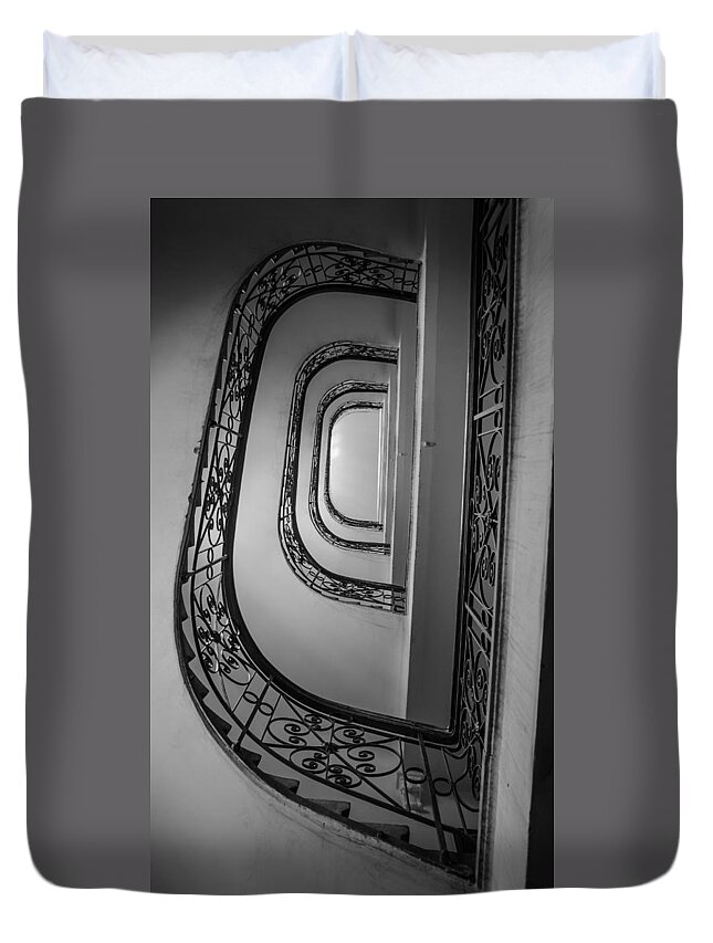Staircase Duvet Cover featuring the photograph Spiral Staircase by Andreas Berthold