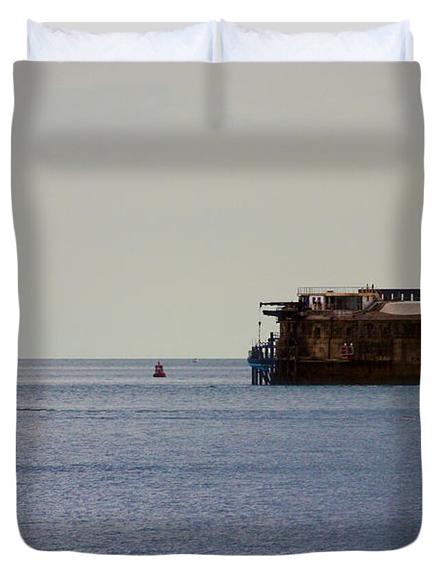 Spitbank Fort Duvet Cover featuring the photograph Spitbank Fort Martello Tower by Terri Waters