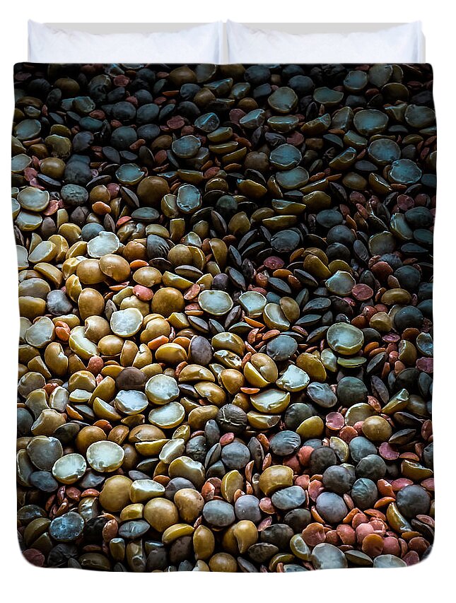 Pea Duvet Cover featuring the photograph Split Pea Abstract by Bob Orsillo
