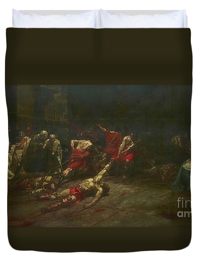  Duvet Cover featuring the painting Spoliarium by Celestial Images