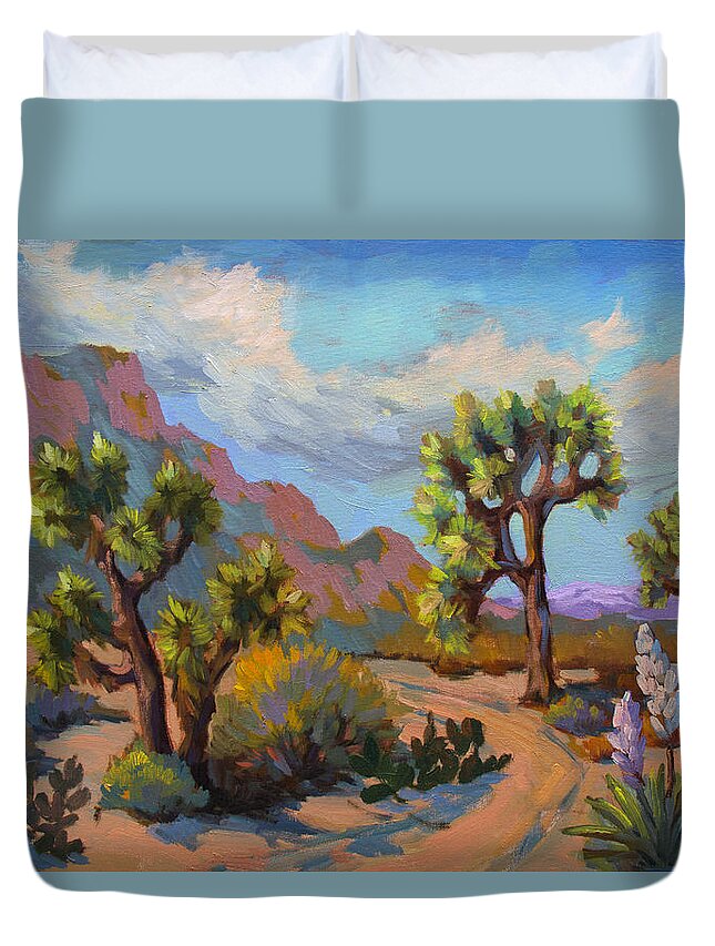 Spring Duvet Cover featuring the painting Spring at Joshua by Diane McClary