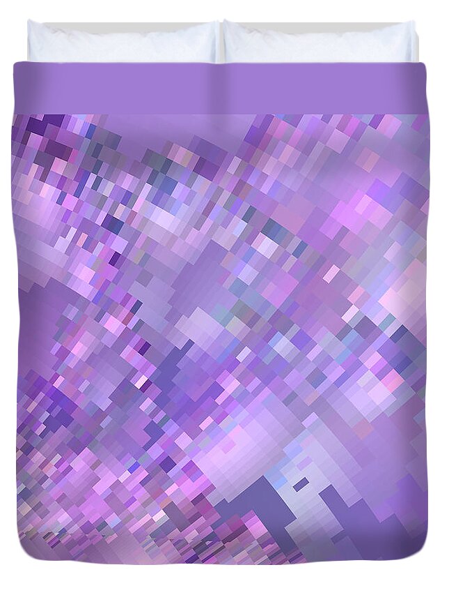 Pixelated Duvet Cover featuring the digital art Spring Breeze Pixelated Art by Judi Suni Hall
