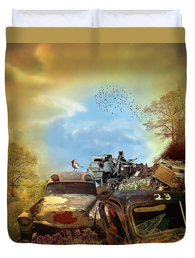 Auto Duvet Cover featuring the photograph Spring Cleaning - landscape by Jeff Burgess