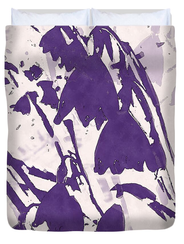 Nature Duvet Cover featuring the digital art Spring Dream in Purple by Deborah Smith
