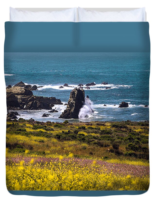 Art Duvet Cover featuring the photograph Spring on the California Coast By Denise Dube by Denise Dube