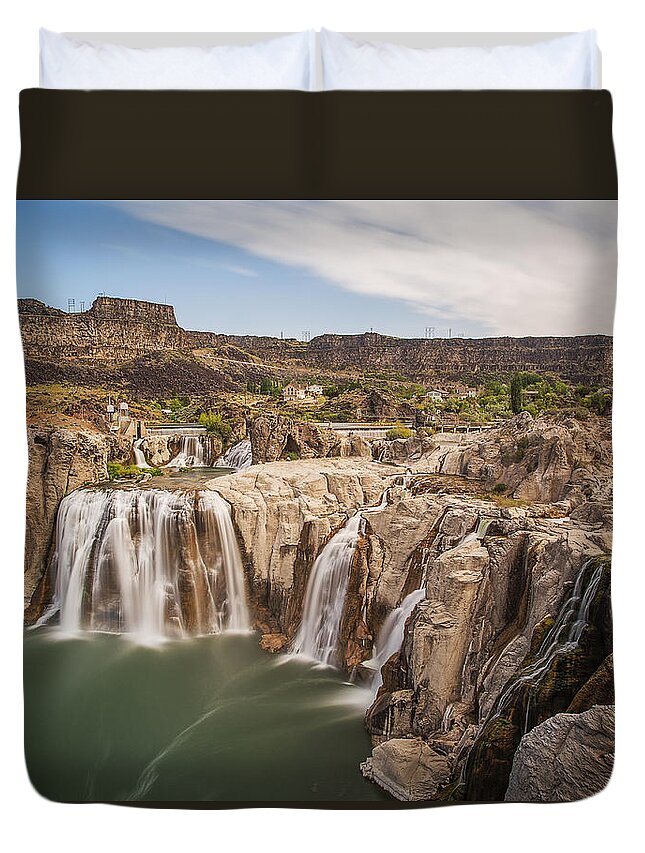 Springs Last Rush Twin Falls Id Duvet Cover featuring the photograph Springs Last Rush by James Heckt