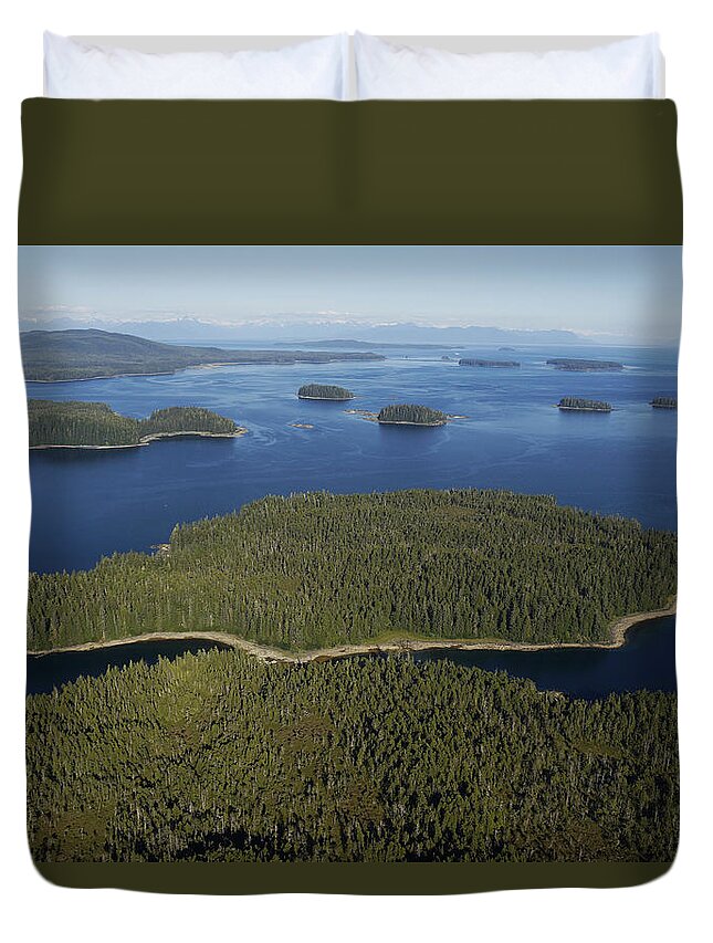 530686 Duvet Cover featuring the photograph Spruce Forests Inside Passage Alaska by Hiroya Minakuchi