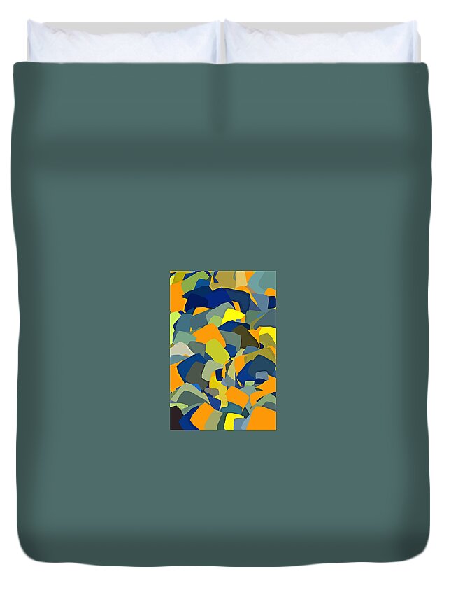Abstract Duvet Cover featuring the digital art Square Root 3 by Artcetera By   LizMac