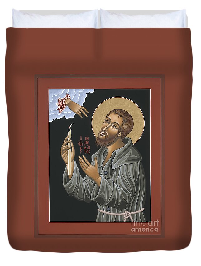 St. Benedict Joseph Labre Duvet Cover featuring the painting St. Benedict Joseph Labre 062 by William Hart McNichols