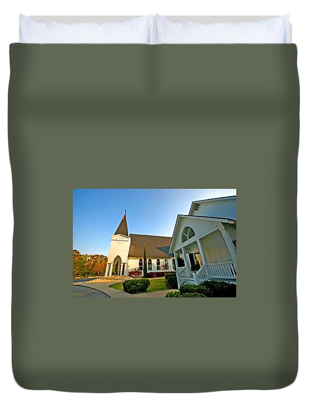 Alabama Duvet Cover featuring the digital art St. Francis - Front 3 by Michael Thomas
