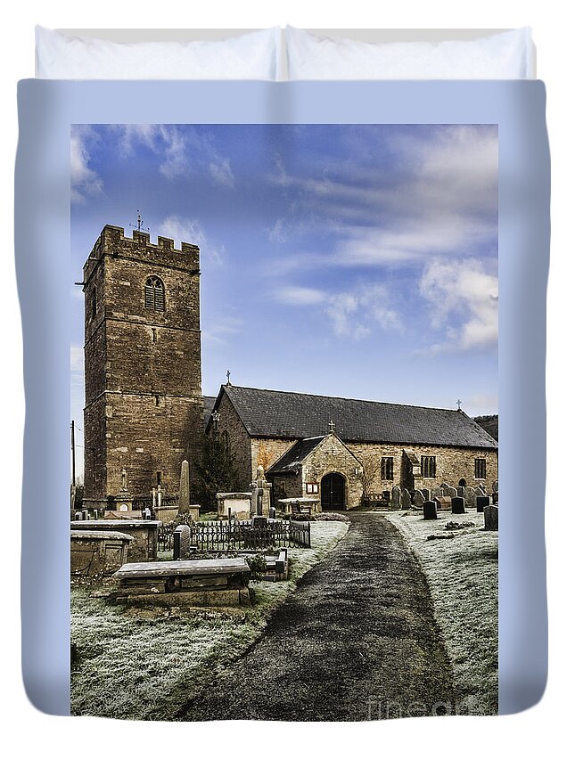 Talgarth Duvet Cover featuring the photograph St Gwendolines Church Talgarth 4 by Steve Purnell