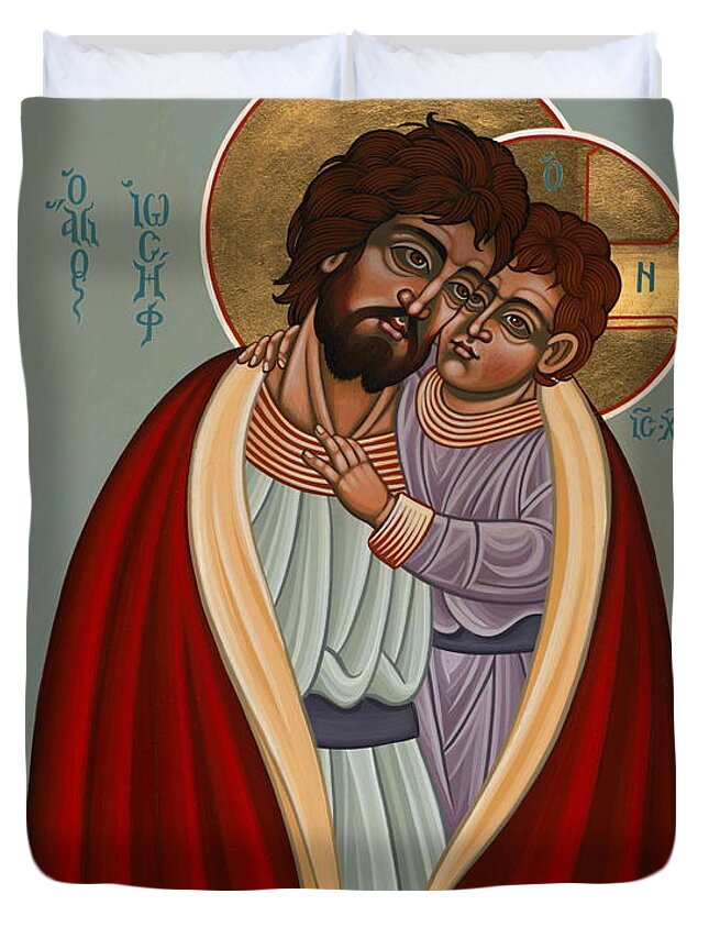 St. Joseph And The Holy Child Duvet Cover featuring the painting St. Joseph and the Holy Child 239 by William Hart McNichols