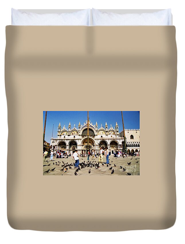 St. Mark's Basilica Duvet Cover featuring the photograph St. Mark's Basilica by Allen Beatty