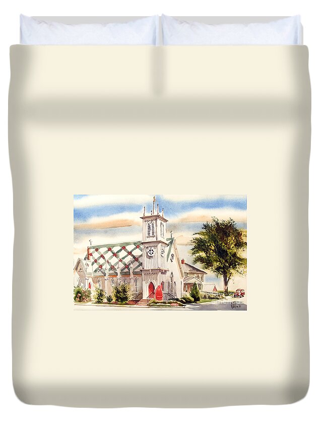 St. Pauls Episcopal Church Ii Duvet Cover featuring the painting St. Pauls Episcopal Church II by Kip DeVore