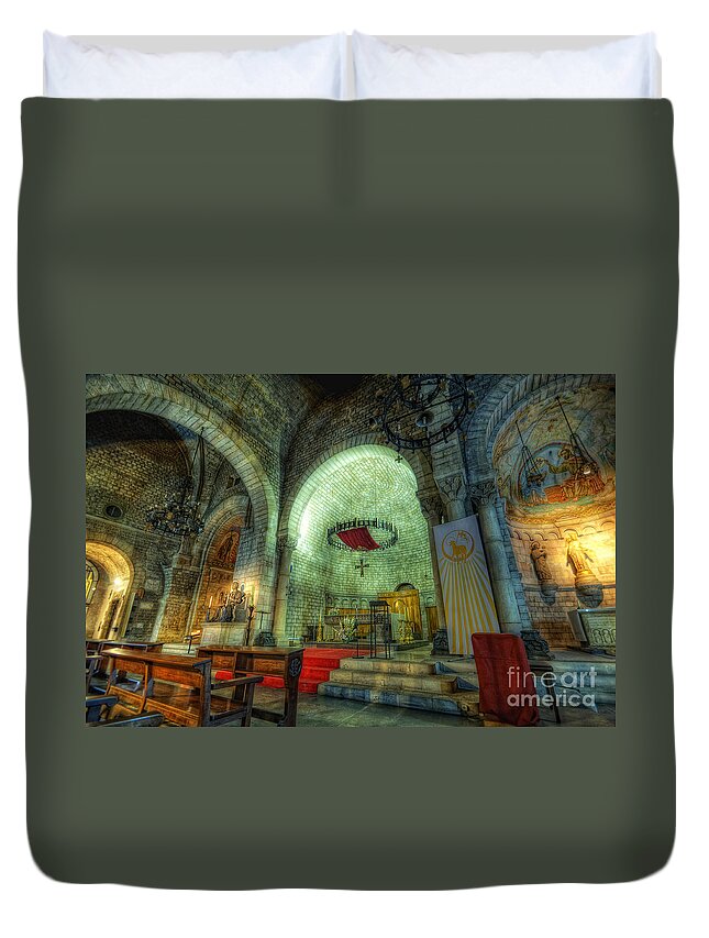 St Pere De Puelles Church Duvet Cover featuring the photograph St Pere de Puelles Church - Barcelona by Yhun Suarez