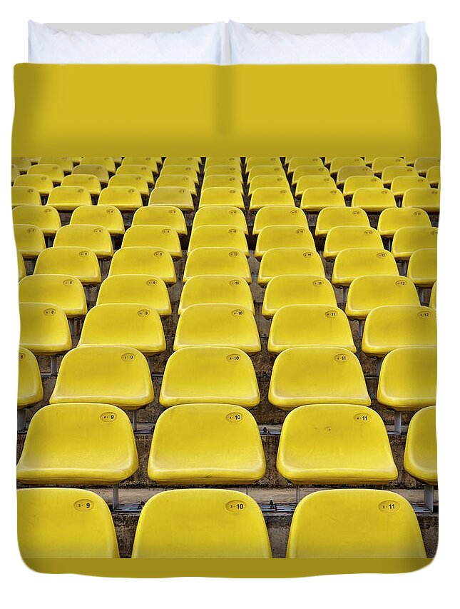 Event Duvet Cover featuring the photograph Stadium Seats by 35007