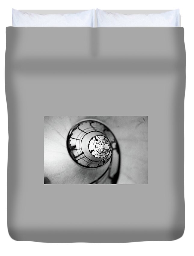 Curve Duvet Cover featuring the photograph Stairs Arc De Triomphe by Photography By Bert.design