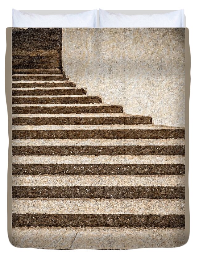 Staircase Duvet Cover featuring the photograph Stairs by Liz Leyden
