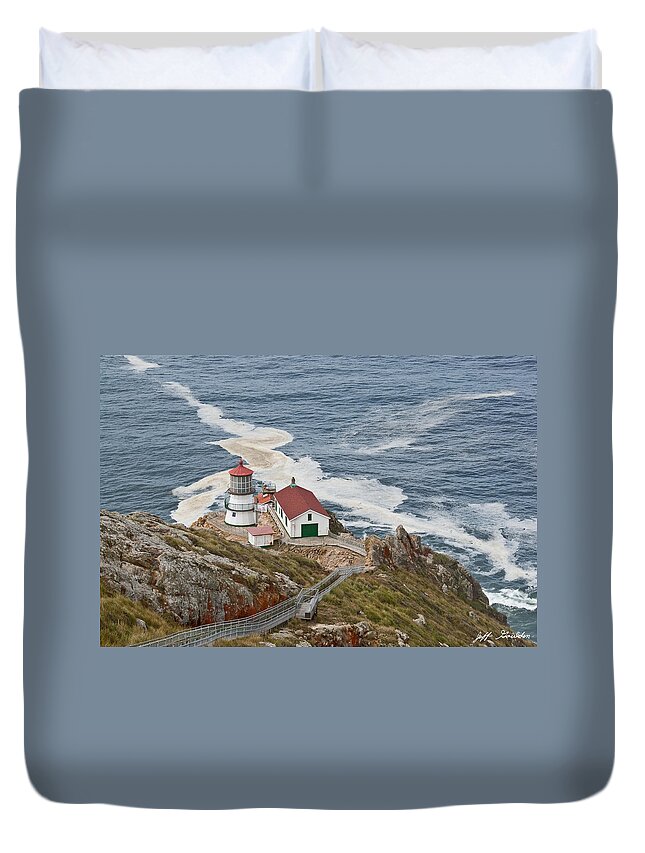 Architecture Duvet Cover featuring the photograph Stairway Leading to Point Reyes Lighthouse by Jeff Goulden
