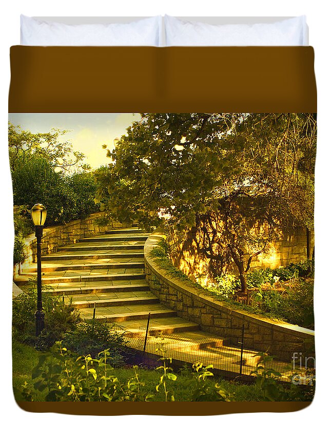 Park Duvet Cover featuring the photograph Stairway To Nirvana by Madeline Ellis