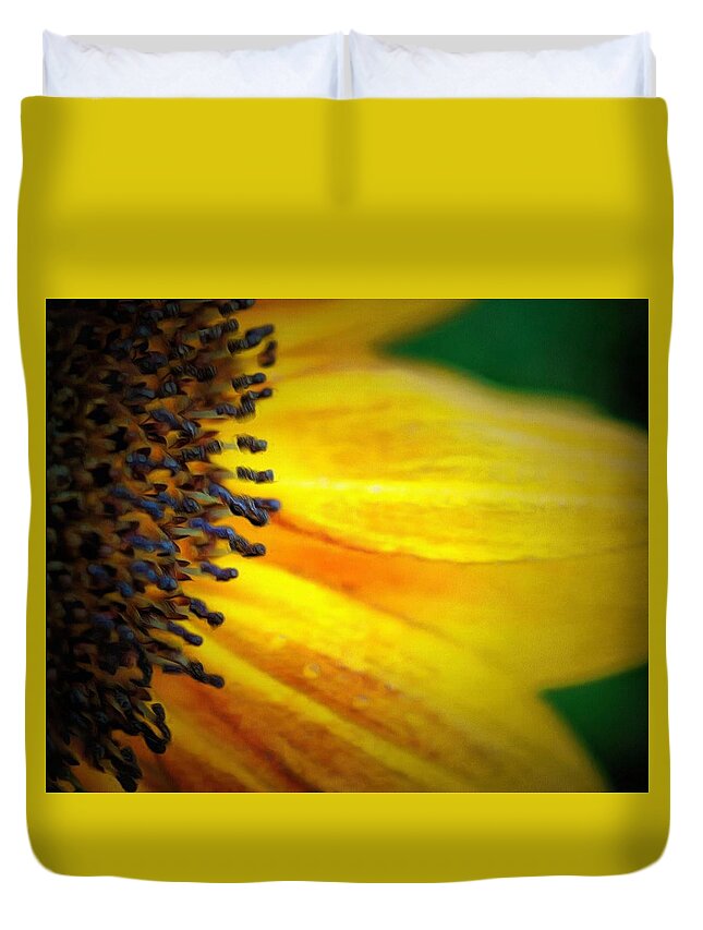 Sunflower Duvet Cover featuring the digital art Stamen Velvet by Sarah Sever