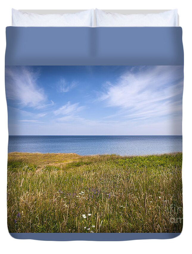 Cliff Duvet Cover featuring the photograph Standing on cliff edge by Elena Elisseeva