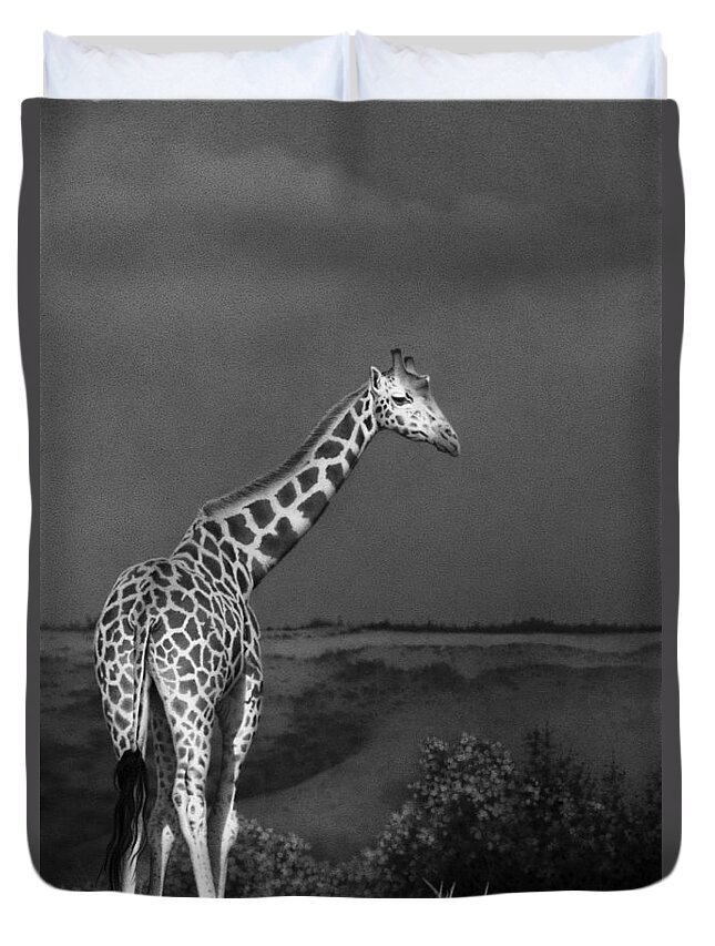 Africa Duvet Cover featuring the drawing Standing Tall by Stirring Images
